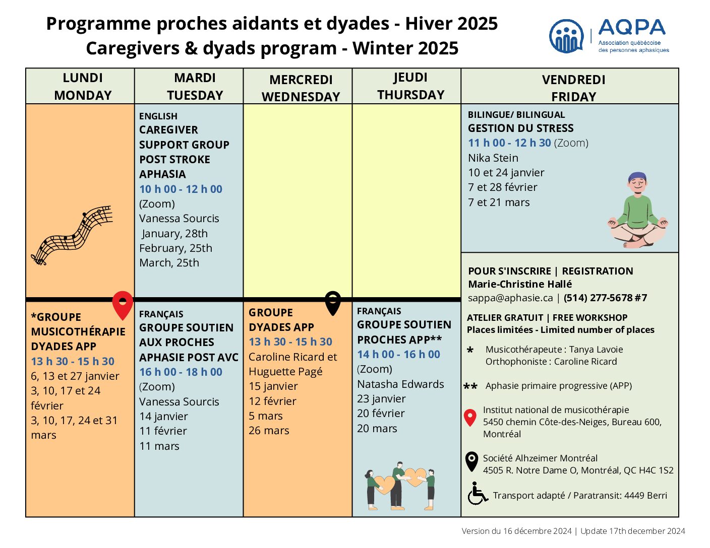 Calendrier HIVER SAPPA